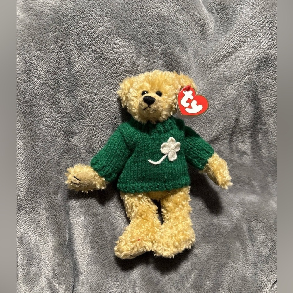 1993 Ty Beanie Baby Babies Blarney Kiss Me I'm Irish Bear Plush